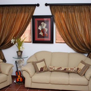 Sheer Curtains with ½ Round Pelmet Pole