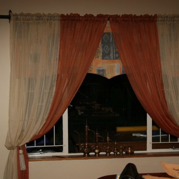 Sheer Curtains on 25mm Pole with Dummy Roman Blind