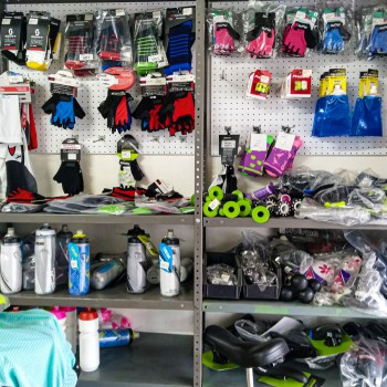 Socks, Gloves, Handles, Water Bottles, Saddles.